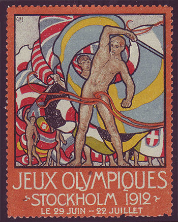 SW9003 Sweden Stockholm 1912 Olympic Games label - French