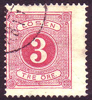 SWJ025 Sweden Scott # J2, Postage Due 1874
