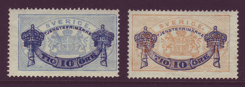 SWO26-271 Sweden Scott # O26-27 MNH, Official Stamp surcharged 1889