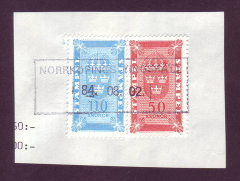 SWR14 Sweden Revenue Stamps - Slania Engraved 1968